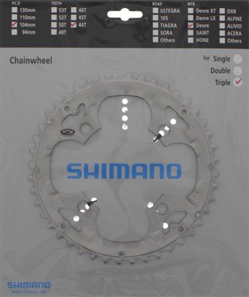 Shimano Kettenblatt Deore ab 2007 44 Zähne S-Type für Schutzring silber Y-1GX98040 Ausverk.- Ersatz:Y-1GX98060