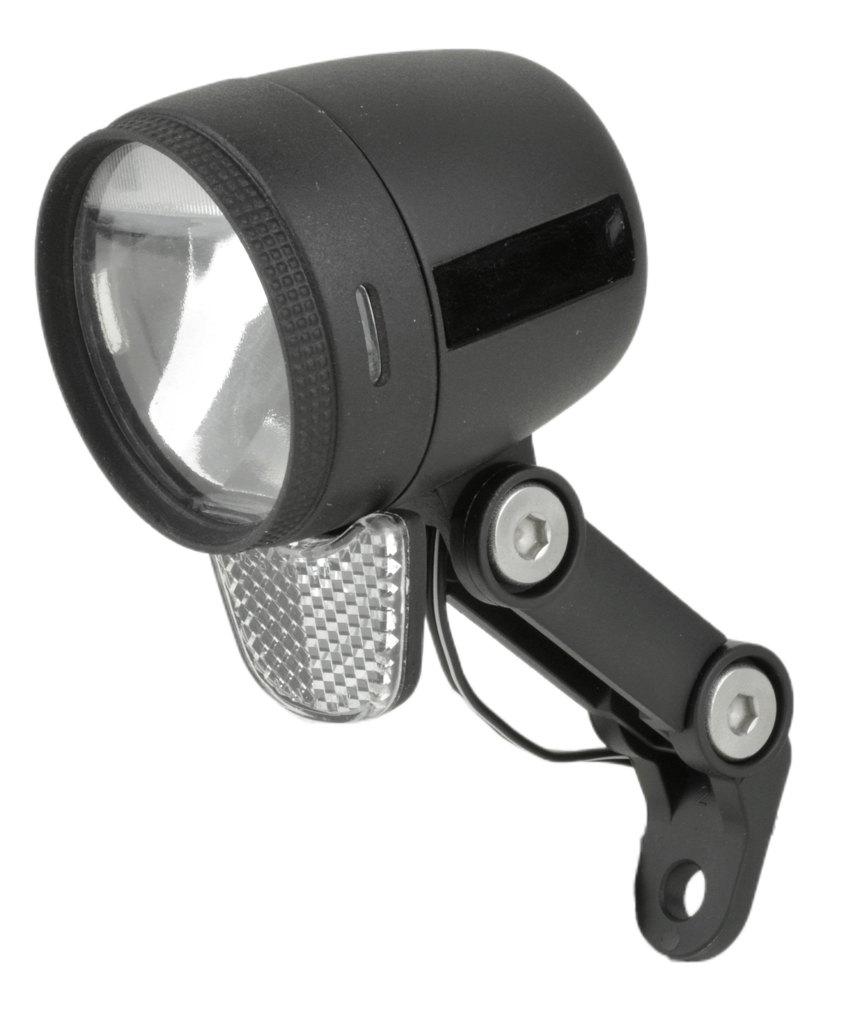 Fuxon Lampe LED FS-50-SL-ND Nabendynamo mit Sensor und Standlicht 50 Lux schwarz