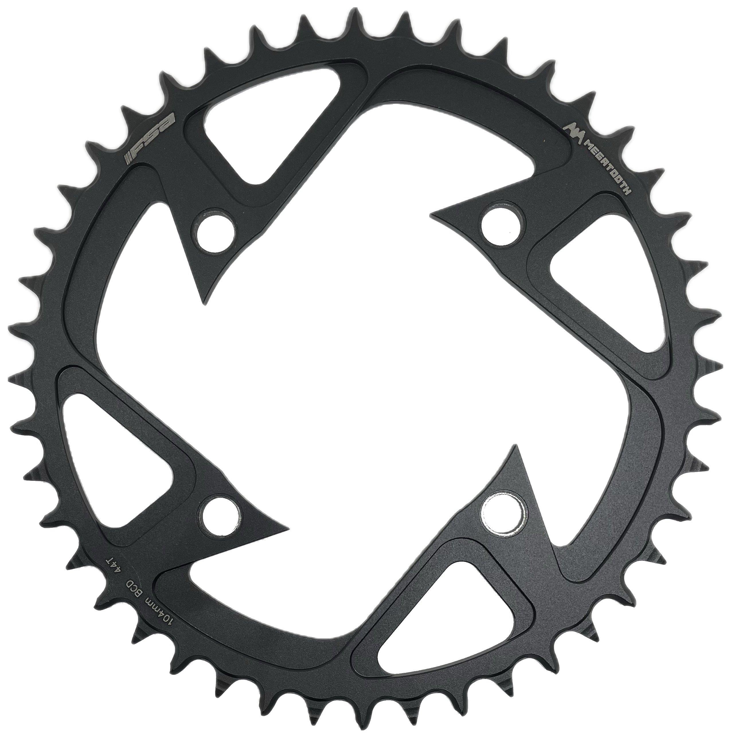 FSA Kettenblatt 104mm ø 44 Zähne Megatooth Alu für Bosch / Brose E-Bikes mit 1 Kettenblatt V-Shape