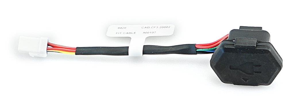 Biketec Ladeanschluss FIT 2.0 für Rahmeneinbau mit 100mm Kabel und Deckel CF3.2 (2Fix)
