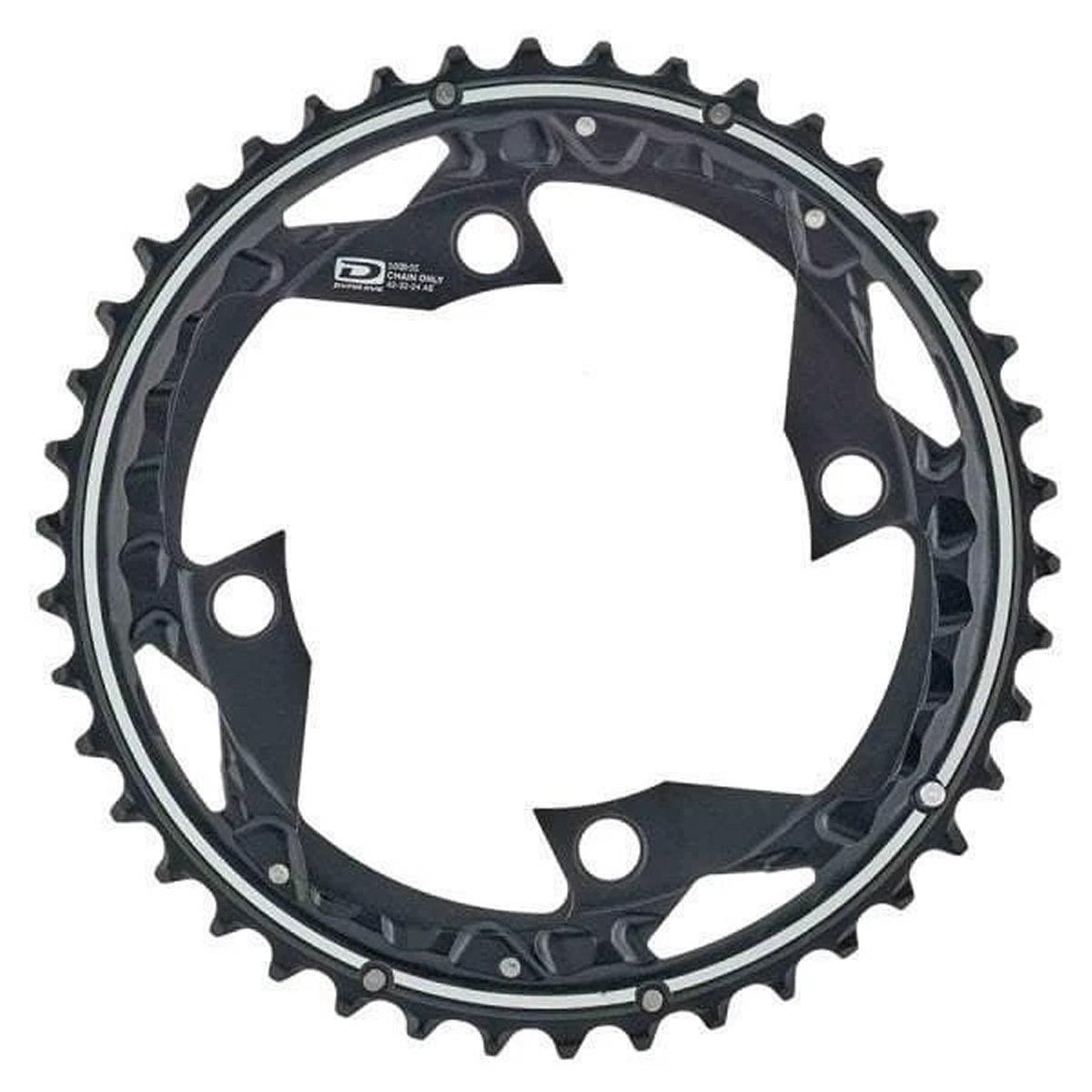 Shimano Kettenblatt Deore ab 2014 4-Arm 10-fach 42 Zähne AE-Type Alu schwarz Y-10098020 ***