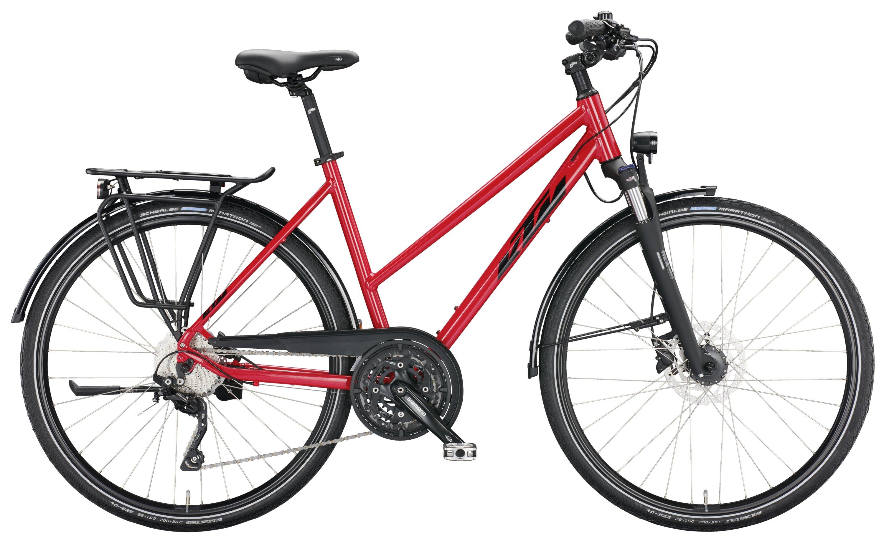 KTM Trekkingrad Avenza 30 Disc 2022 Damen Trapez rot-schwarz 46cm