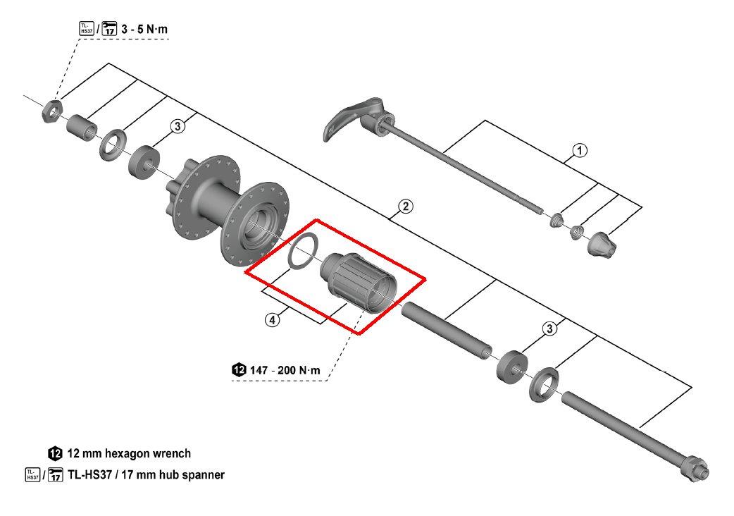 Shimano Zahnkranzkörper QC400-HM / QB400-HM 8-/9-/10-/11-fach Y-3K198030