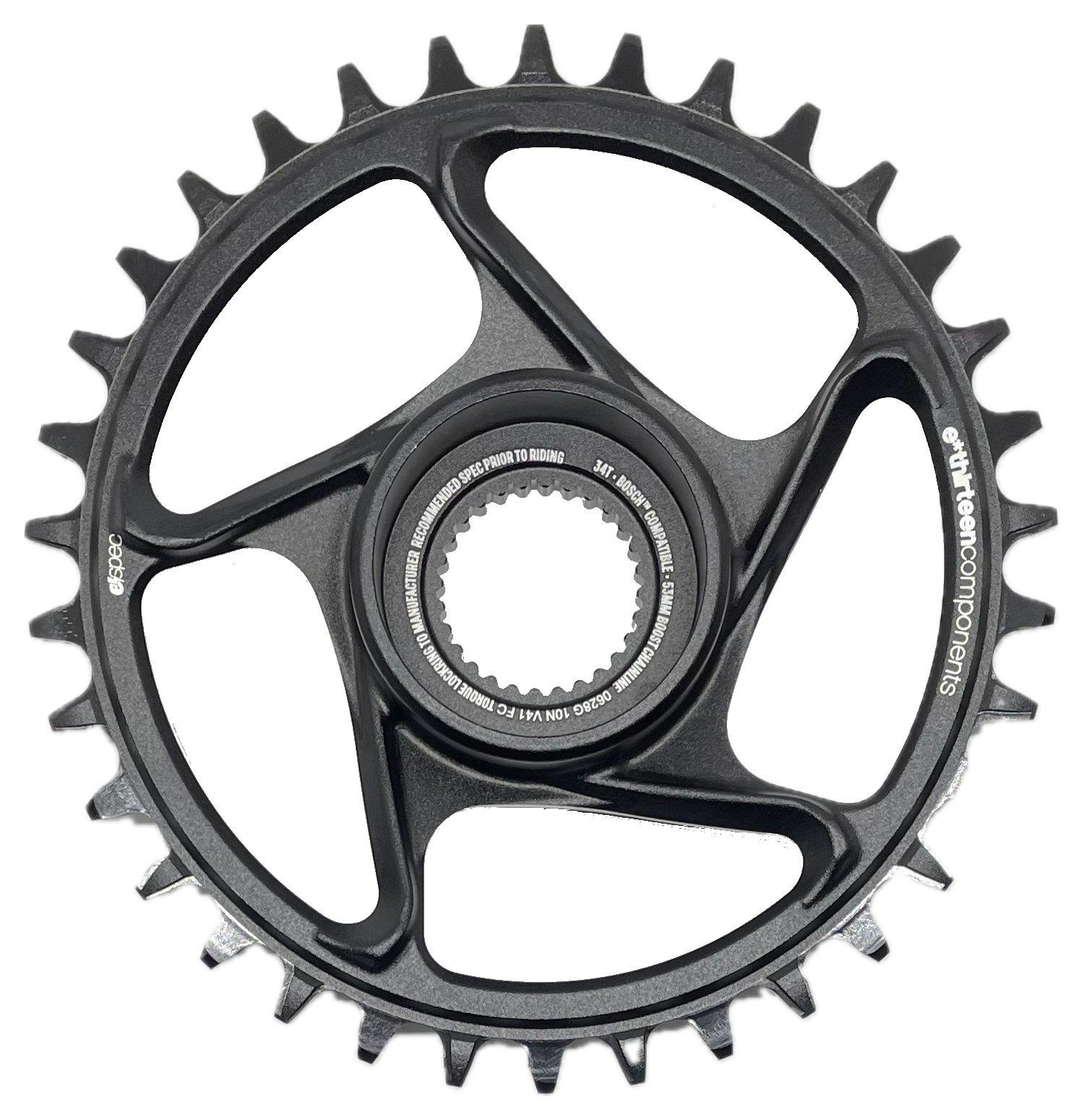 eThirteen Kettenblatt Guidering e-spec Bosch Gen.4 53mm Kettenlinie 34 Zähne Aluminium schwarz