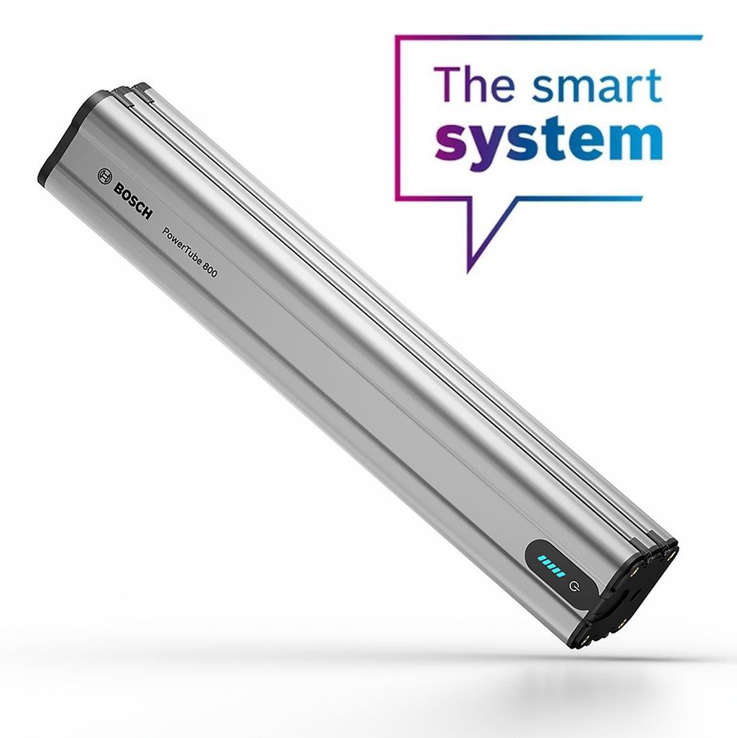 Bosch Akku PowerTube integriert ab 2025 "the Smart System" vertikal 800Wh