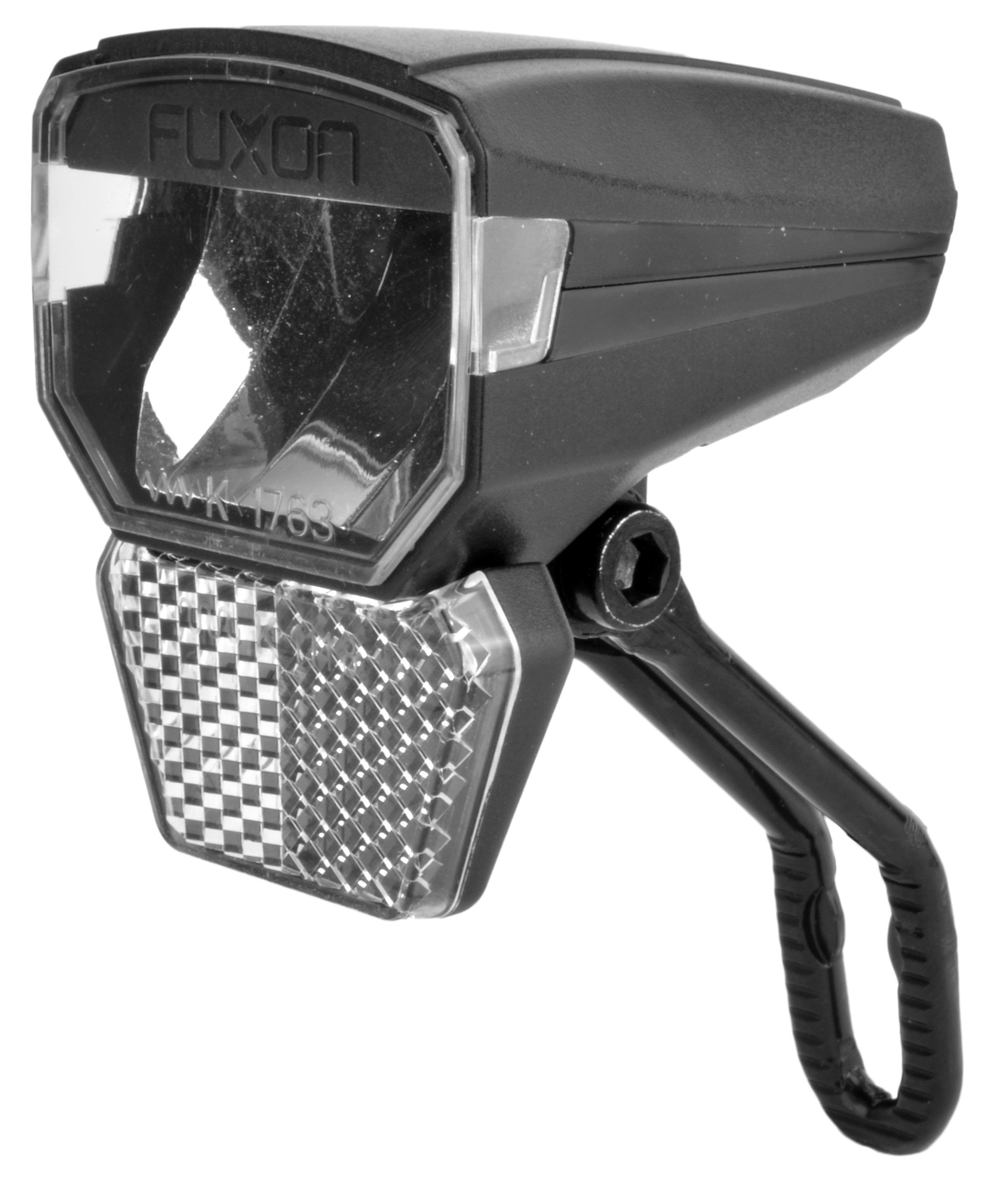 Fuxon Lampe LED FS-30-SL-ND Nabendynamo mit Schalter 30 Lux schwarz