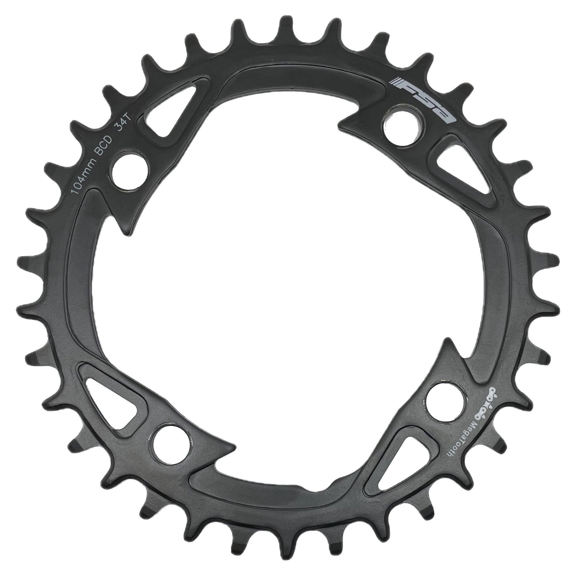 FSA Kettenblatt 104mm ø 34 Zähne Megatooth Stahl für Bosch E-Bikes mit 1 Kettenblatt V-Shape