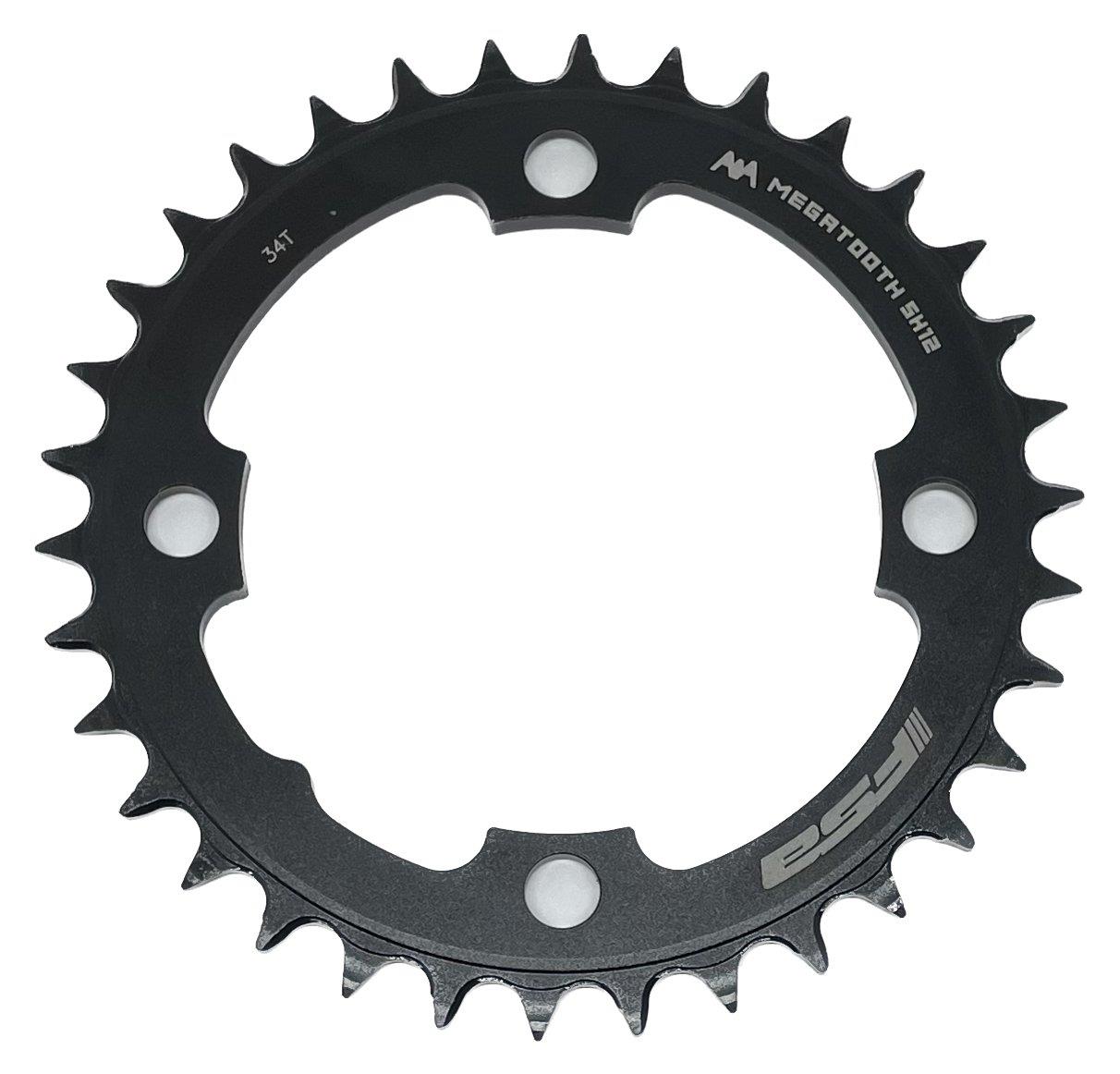 FSA Kettenblatt 104mm ø 34 Zähne Megatooth Alu für Bosch / Brose E-Bikes Shimano 12-Gang WB615-34T